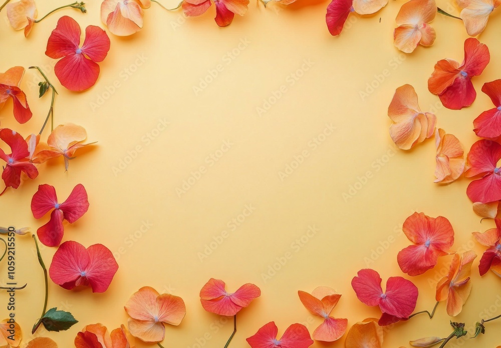 Bright floral arrangement on a yellow background showcasing vibrant petals and natural beauty Bright floral arrangement on a yellow background showcasing vibrant petals and natural beauty