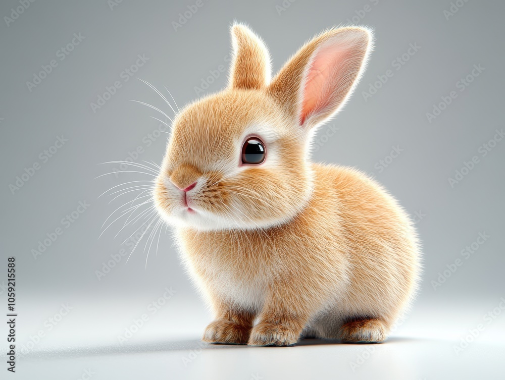 Adorable Small Bunny with Pink Nose Adorable Small Bunny with Pink Nose