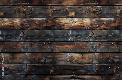 Dark Stained Wood Planks Close Up Texture