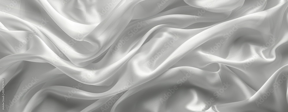 Fototapeta premium Closeup of Smooth White Fabric Draped and Folded