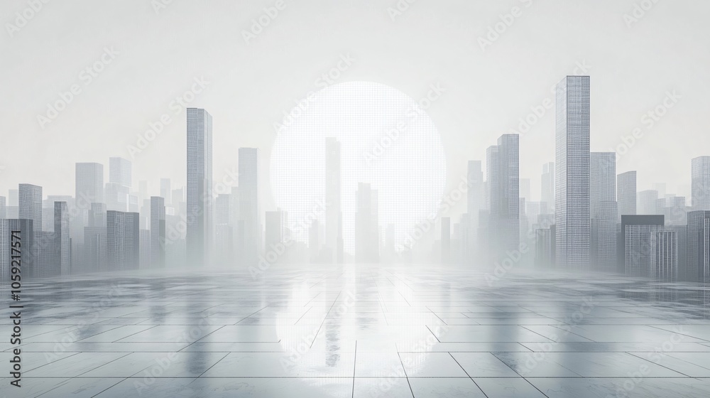 Bright Urban Dreamscape: CBD Skyline with E-Commerce and Automotive Advertising under a Radiant Sun Bright Urban Dreamscape: CBD Skyline with E-Commerce and Automotive Advertising under a Radiant Sun