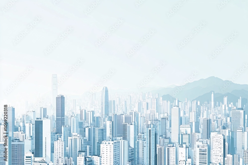 Modern Cityscape: A Breathtaking View of Skyscrapers and Urban Sprawl