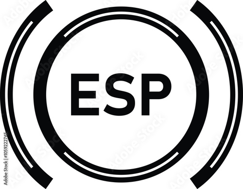 ESP icon. Electronic stabilization program symbol. Vector illustration