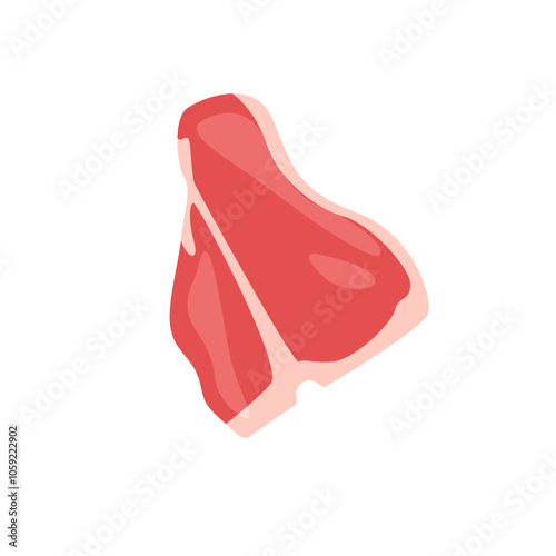 Raw Beef Steak Vector Illustration