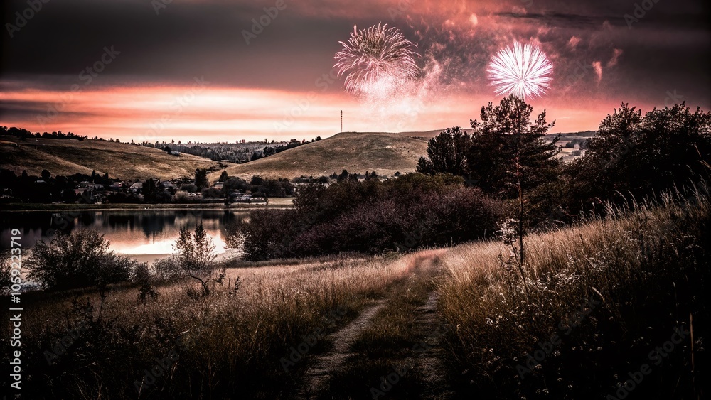 Obraz premium 2023 New Year Celebration Landscape with Festive Atmosphere and Vibrant Colors