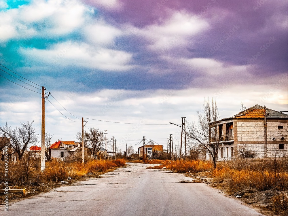 Abandoned Cityscape in Ukraine: Ruined Houses and Silent Streets Captured in Landscape Photography Abandoned Cityscape in Ukraine: Ruined Houses and Silent Streets Captured in Landscape Photography