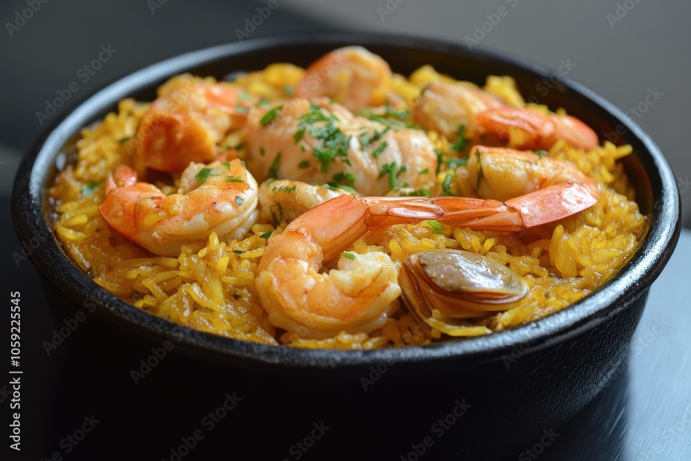Classic seafood and chicken paella Made in a wok Classic seafood and chicken paella Made in a wok