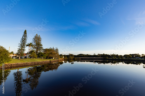 Early morning at Brunswick Heads with view of bridge across water