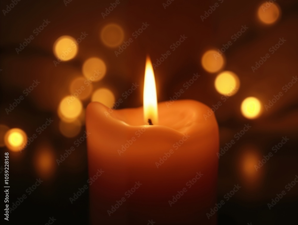 Candle flame with golden bokeh backdrop Candle flame with golden bokeh backdrop