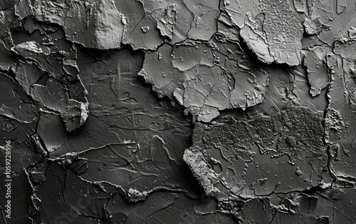 Cracked Black Surface Closeup Texture