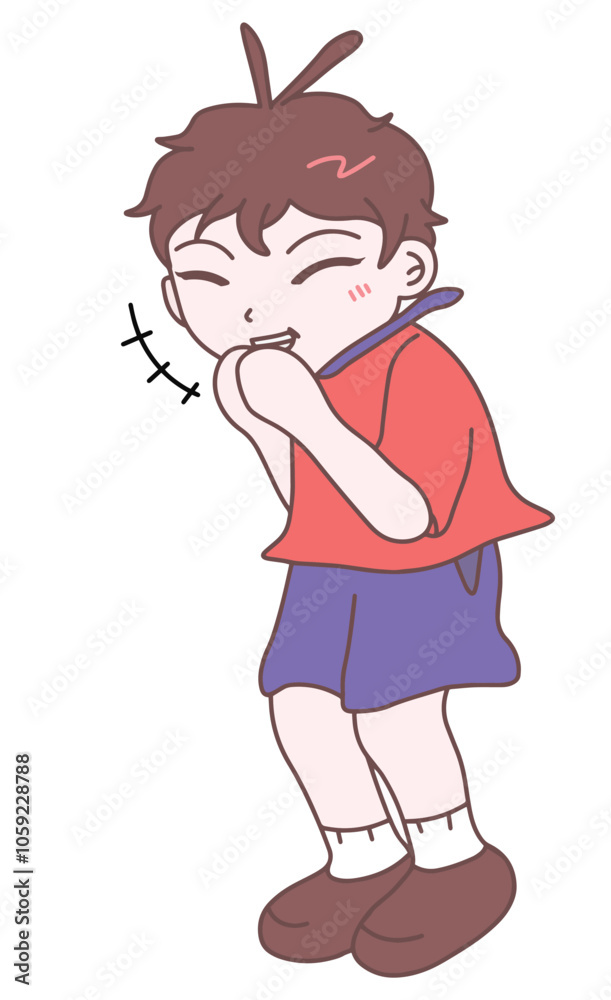 Little boy laughing, illustration vector, eps, cartoon Little boy laughing, illustration vector, eps, cartoon