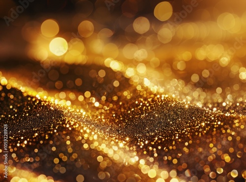 Abstract Gold Glitter and Bokeh Background