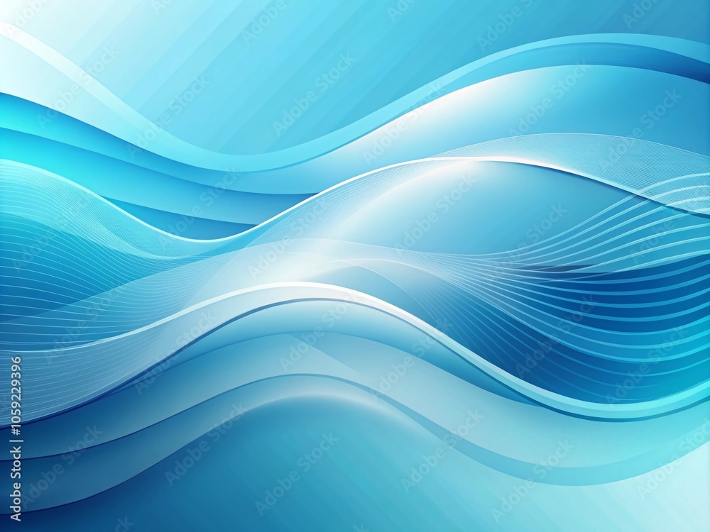 Abstract Light Blue Background with Smooth Wavy Geometry in Azure Color | Vector Monochrome Illustration in Flat Style for Modern Design Projects Abstract Light Blue Background with Smooth Wavy Geometry in Azure Color | Vector Monochrome Illustration in Flat Style for Modern Design Projects