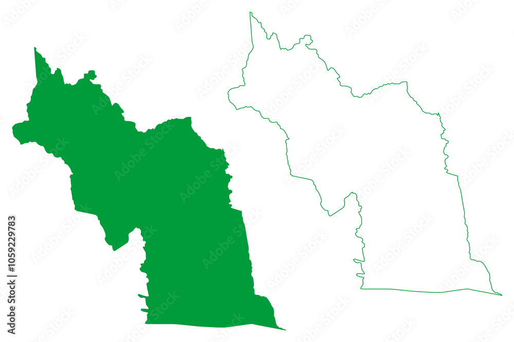 Fototapeta premium Jussiape municipality (Bahia state, Municipalities of Brazil, Federative Republic of Brazil) map vector illustration, scribble sketch Jussiape map