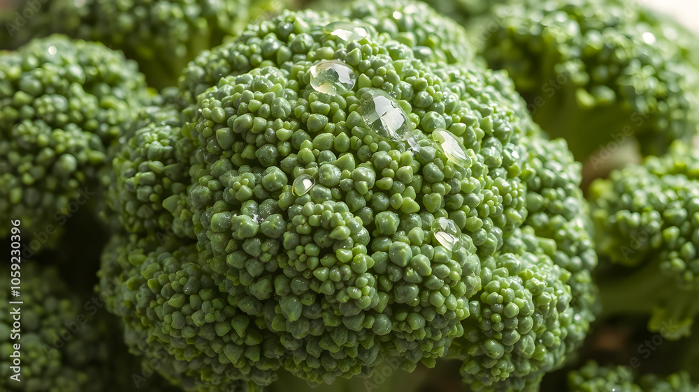 Fresh vegetable broccoli closeup. Macro broccoli head. Fresh vegetable broccoli closeup. Macro broccoli head.