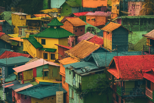 Indonesian neighbourhood, Malang, Java photo