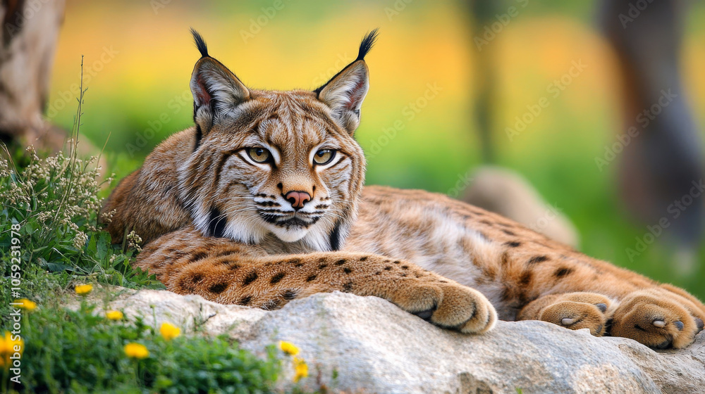 Fototapeta premium A picture of a male Iberian lynx.
