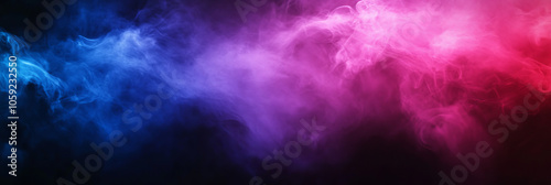 Vibrant smoke swirls in shades of blue and pink, creating dynamic and colorful background. ethereal quality of smoke adds sense of mystery and intrigue