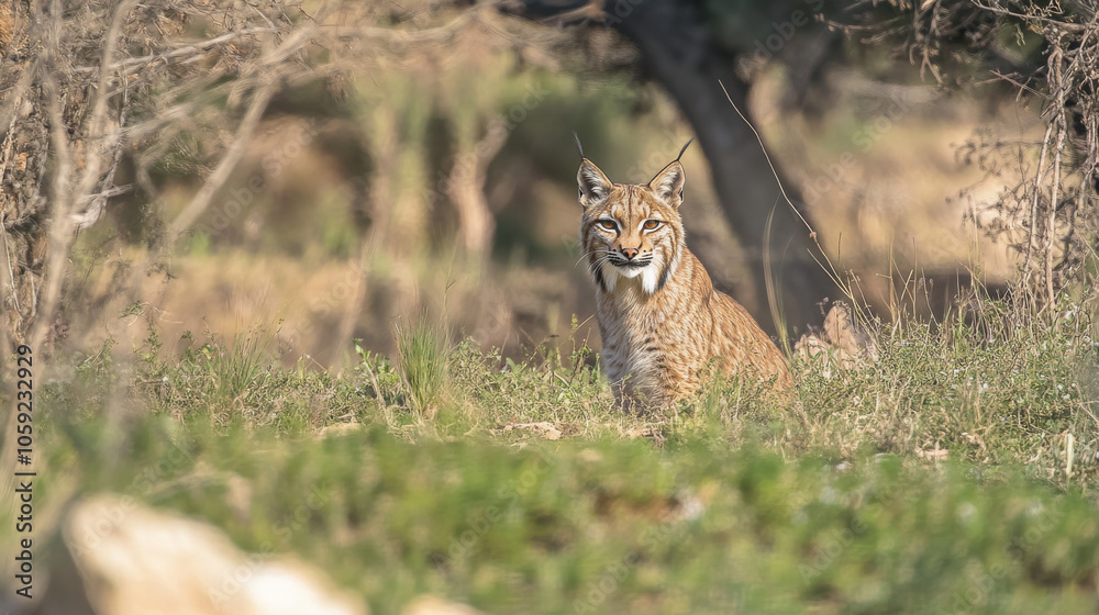 Obraz premium A picture of a male Iberian lynx.