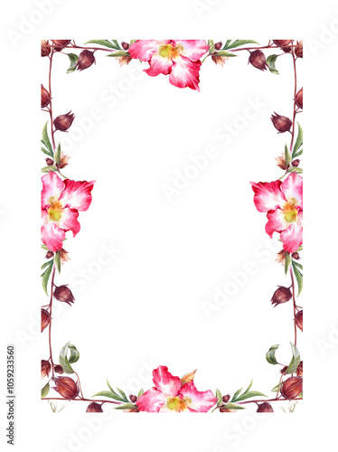 watercolor painting of leaves and flower, on transparent background