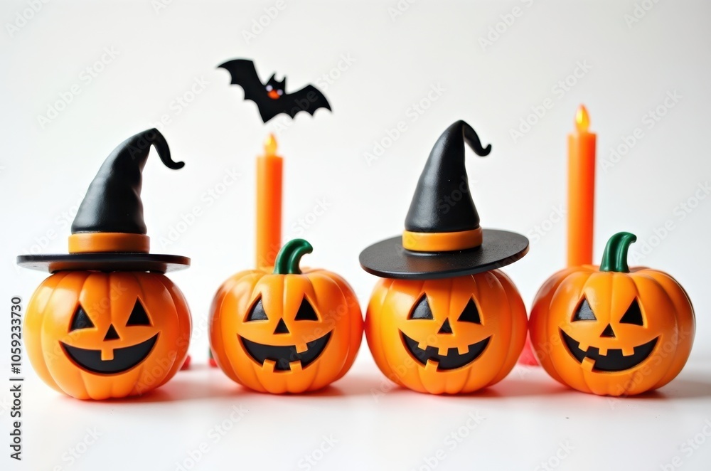 Halloween holiday toy pumpkins, toy caps, toy graves, toy candles, Halloween holiday toy pumpkins, toy caps, toy graves, toy candles,