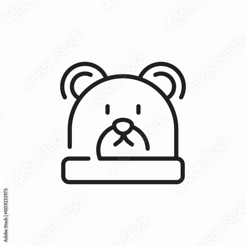 bear winter hat icon sign vector