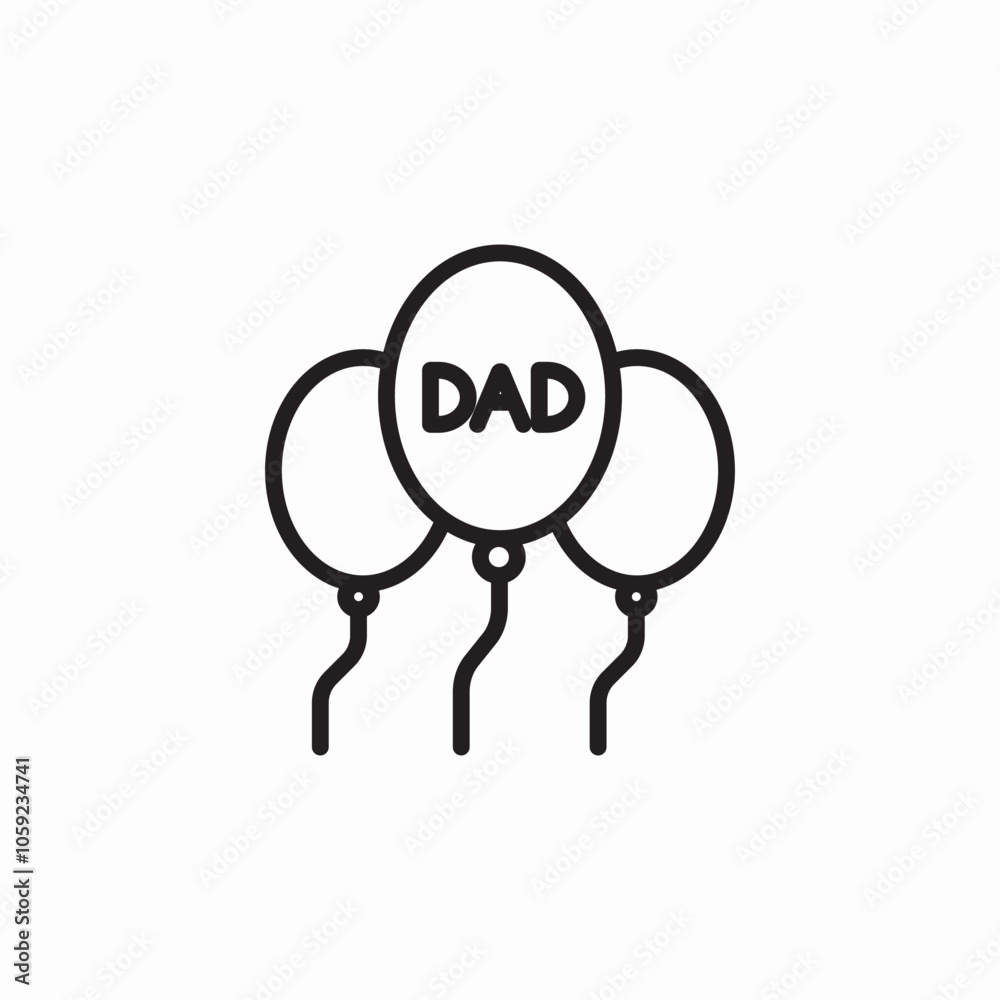 dad day balloons icon sign vector