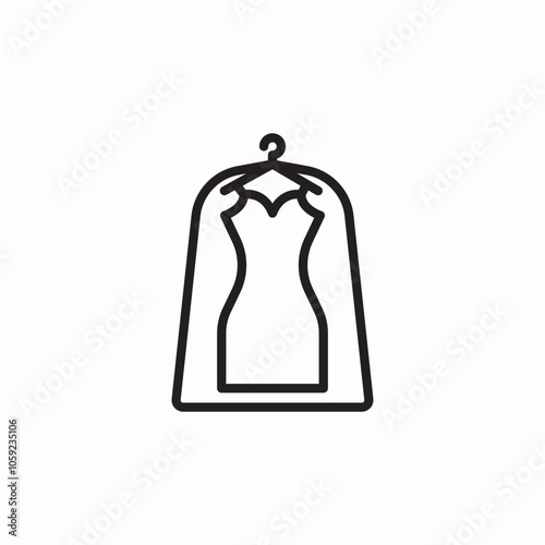 dress laundry cover icon sign vector