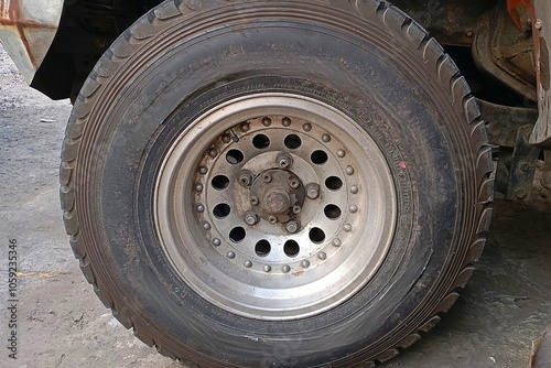 Close-Up Detail of Car Wheel Rim