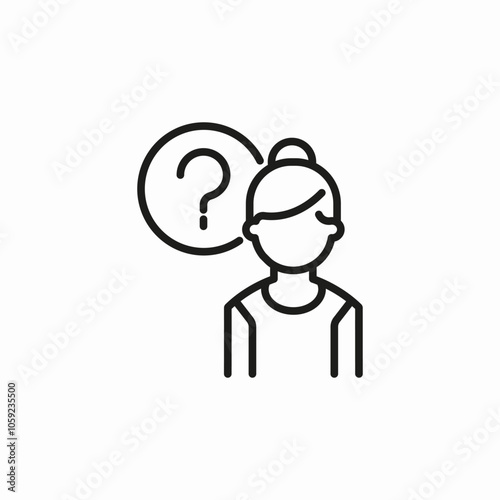 female faq question icon sign vector