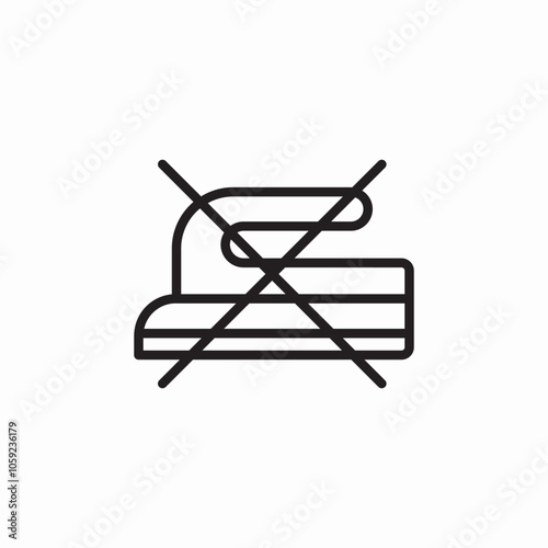 ironing prohibited icon sign vector