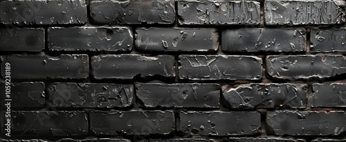 Black Brick Wall Texture Closeup