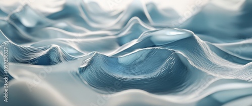 Waves crashing and swirling in deep blue water at twilight near a rocky shore...