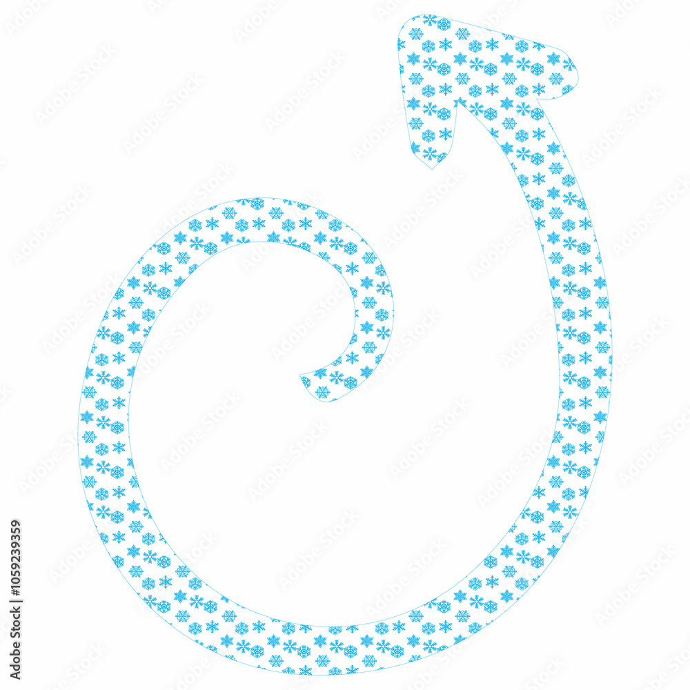Arrow with snowflake design background. Arrow with snowflake design background.