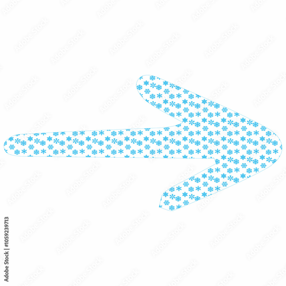 Arrow with snowflake design background. Arrow with snowflake design background.