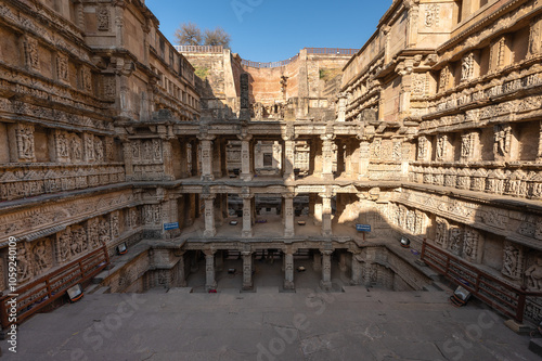 Rani Ki Vav, Patan - World Heritage Site. Inside shot. This is one of the oldest stepwells located in the State of Gujarat in India photo