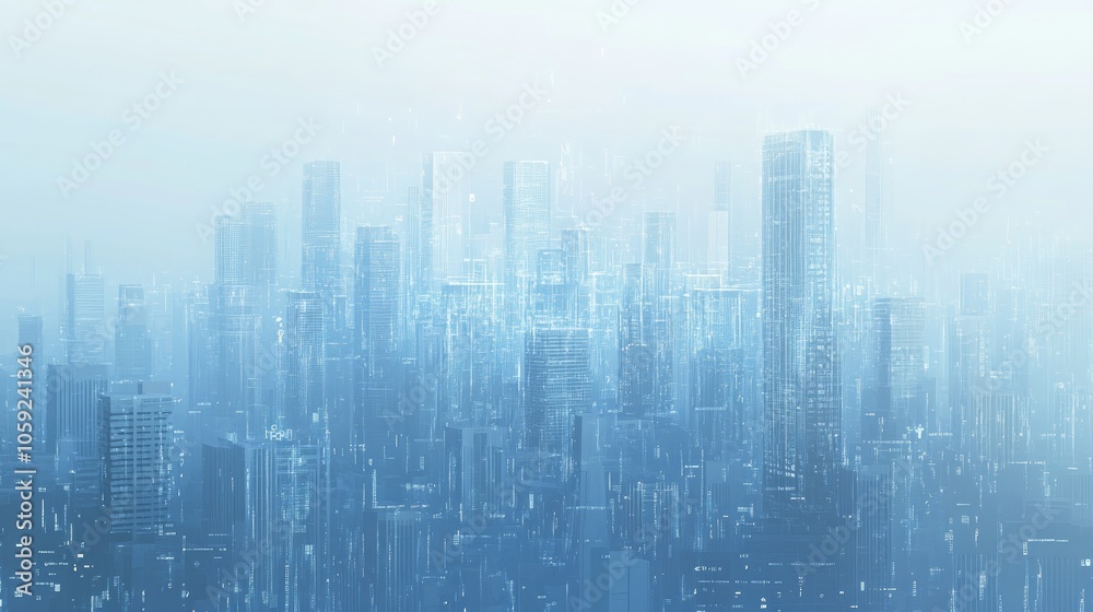 A blurred cityscape with tall buildings in the distance on a hazy day, creating a sense of mystery and intrigue. A blurred cityscape with tall buildings in the distance on a hazy day, creating a sense of mystery and intrigue.