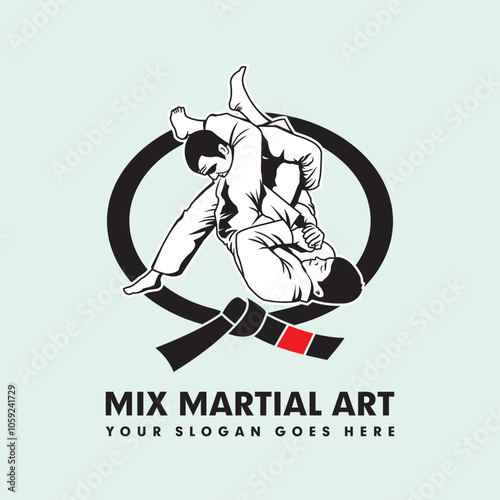 mix martial logo , fighter logo vector , judo logo vector