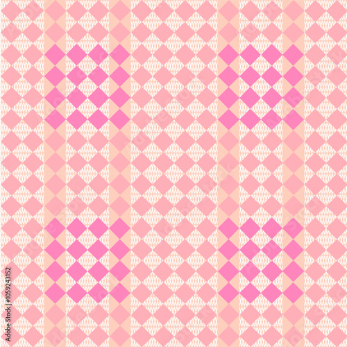 Pink pastel square diamond shape pattern for fabric and background.