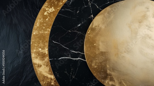 Gold And Black Vases With Dried Flowers