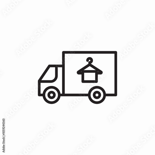 laundry truck lorry icon sign vector
