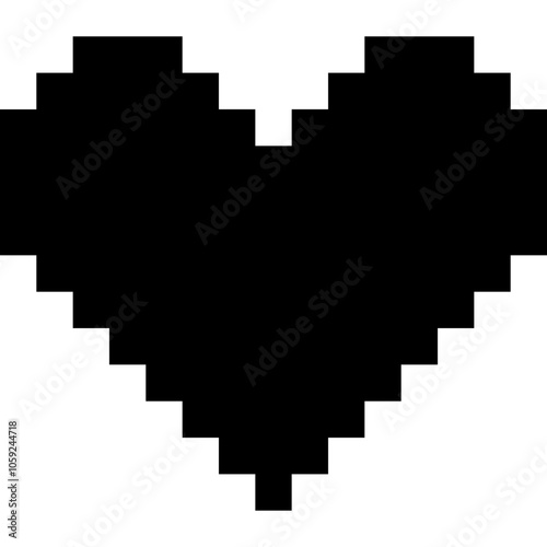 8 bit pixel love icon