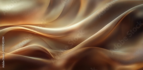 Soft beige fabric waves gently flowing in natural light creating a serene tex...