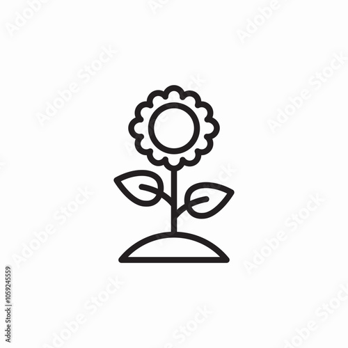 sunflower plant icon sign vector