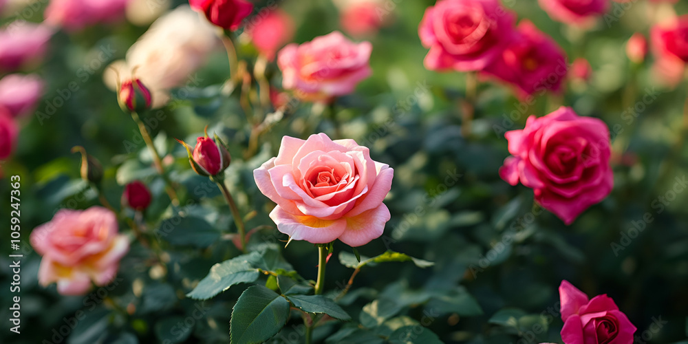 Blooming Garden Roses in Soft Focus Blooming Garden Roses in Soft Focus