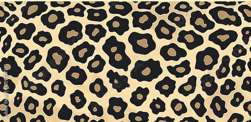 Abstract Leopard Print Pattern in Black, Brown, and Yellow