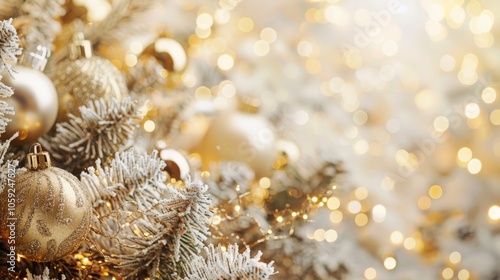 Festive Winter Ornaments and Twigs