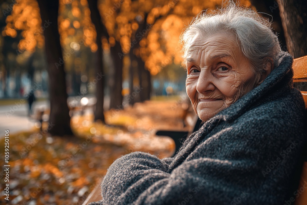 An elderly person with a wrinkled face and kind eyes, sitting on a park bench with dappled sunlight through trees 3 An elderly person with a wrinkled face and kind eyes, sitting on a park bench with dappled sunlight through trees 3