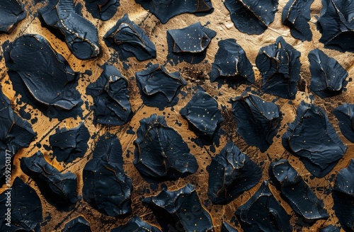 Close Up of Leopard Fur With Gold Glitter