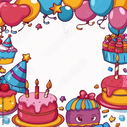 Birthday Party Balloons and Cakes